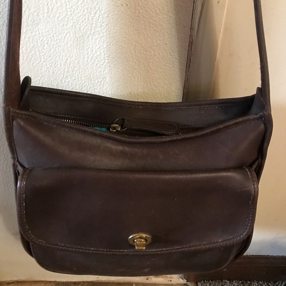 Large vintage brown coach purse